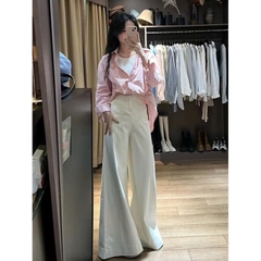 Quần jean ống siêu rộng cạp cao phối túi trước phong cách Retro QJ106240