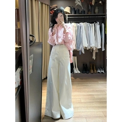 Quần jean ống siêu rộng cạp cao phối túi trước phong cách Retro QJ106240