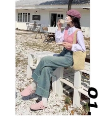 Quần jean cạp cao ống suông dáng dài QJ201240