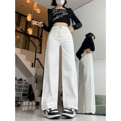 Quần jean cạp cao ống rộng dáng dài QJ222240
