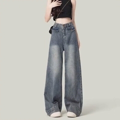 Quần jeans ống rộng cạp cao phối 2 túi trước phong cách đường phố Quảng Châu Xiny QJ051250