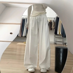 Quần jeans trắng ống rộng cạp cao thiết kế đơn giản Quảng Châu Xiny QJ053250