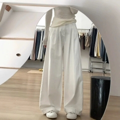 Quần jeans trắng ống rộng cạp cao thiết kế đơn giản Quảng Châu Xiny QJ053250