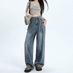 Quần jeans ống rộng lưng cao, phong cách retro Mỹ mùa hè mới, thoải mái Quảng Châu QJ070250