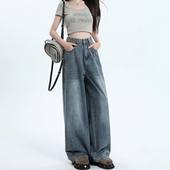 Quần jeans ống rộng lưng cao, phong cách retro Mỹ mùa hè mới, thoải mái Quảng Châu QJ070250