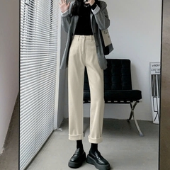Quần jeans nữ ống rộng lưng cao mùa thu đông, thiết kế ống đứng ôm, tôn dáng, phong cách thời trang QJ077250