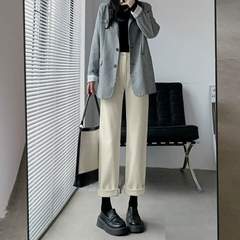 Quần jeans nữ ống rộng lưng cao mùa thu đông, thiết kế ống đứng ôm, tôn dáng, phong cách thời trang QJ077250