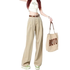 Quần jeans ống rộng cạp cao dành cho nữ mùa xuân thu mới, thiết kế xếp ly Quảng Châu QJ081250