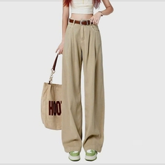 Quần jeans ống rộng cạp cao dành cho nữ mùa xuân thu mới, thiết kế xếp ly Quảng Châu QJ081250
