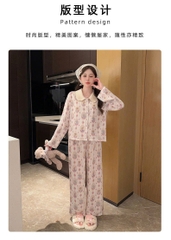 Đồ ngủ lụa họa tiết thỏ dễ thương, mềm mại, dễ chịu, mang đến sự ngọt ngào DN134250