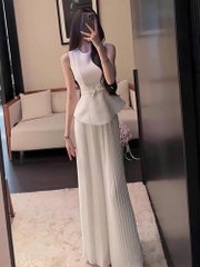 Set Vest Không Tay Xiaoxiang 2025 – Bộ Hai Mảnh Nữ Tính Thanh Lịch Kèm Quần Dài Cao D165250