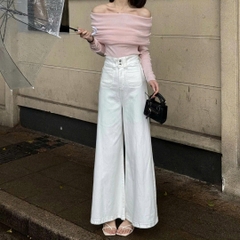 Quần Jeans Xuân 2025 – Cạp Cao, Ống Rộng Phong Cách Hàn Quốc QJ110250
