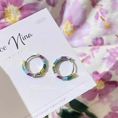 Hoa tai tròn tráng men nhỏ giọt phong cách Bai Baihe | Khóa tai retro cao cấp, kiểu nữ thanh lịch 2023  TS116250