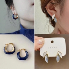 Hoa tai retro xanh Klein phong cách Pháp | Khí chất cao cấp, thiết kế niche – Xu hướng thu đông 2023 TS117250