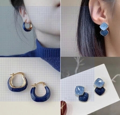 Hoa tai retro xanh Klein phong cách Pháp | Khí chất cao cấp, thiết kế niche – Xu hướng thu đông 2023 TS117250