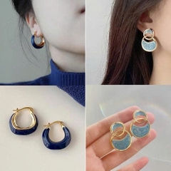 Hoa tai retro xanh Klein phong cách Pháp | Khí chất cao cấp, thiết kế niche – Xu hướng thu đông 2023 TS117250