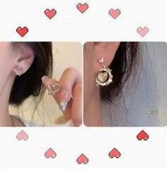 Khuyên tai kẹp bạc nữ không cần xỏ lỗ | Đeo ngủ được – Thiết kế ngách “tình yêu” | Mùa thu 2025 TS114250