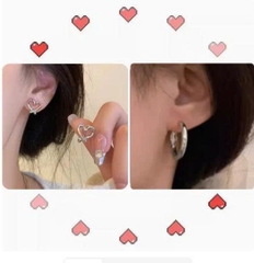 Khuyên tai kẹp bạc nữ không cần xỏ lỗ | Đeo ngủ được – Thiết kế ngách “tình yêu” | Mùa thu 2025 TS114250