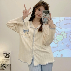 Set đồ ngủ cardigan tay dài xuân thu 2025 – hot trend Douyin, dễ thương & nóng bỏng nhẹ DN171250