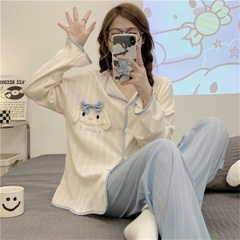 Set đồ ngủ cardigan tay dài xuân thu 2025 – hot trend Douyin, dễ thương & nóng bỏng nhẹ DN171250