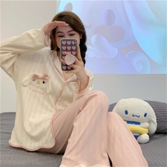 Set đồ ngủ cardigan tay dài xuân thu 2025 – hot trend Douyin, dễ thương & nóng bỏng nhẹ DN171250