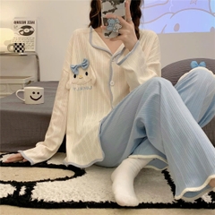 Set đồ ngủ cardigan tay dài xuân thu 2025 – hot trend Douyin, dễ thương & nóng bỏng nhẹ DN171250