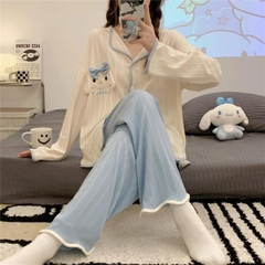Set đồ ngủ cardigan tay dài xuân thu 2025 – hot trend Douyin, dễ thương & nóng bỏng nhẹ DN171250