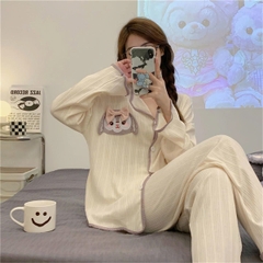 Set đồ ngủ cardigan tay dài xuân thu 2025 – hot trend Douyin, dễ thương & nóng bỏng nhẹ DN171250