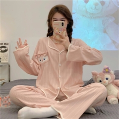Set đồ ngủ cardigan tay dài xuân thu 2025 – hot trend Douyin, dễ thương & nóng bỏng nhẹ DN171250