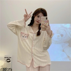 Set đồ ngủ cardigan tay dài xuân thu 2025 – hot trend Douyin, dễ thương & nóng bỏng nhẹ DN171250
