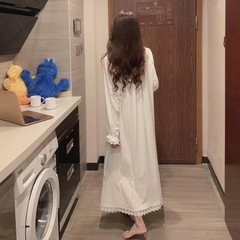 Bộ đồ ngủ nữ dài tay mùa xuân thu lụa sữa mới 2025 ren ngọt ngào DN174250