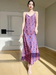 Váy Suông Lụa Satin Jacquard – Thanh Lịch Cho Mùa Xuân Hè 2025 D190250