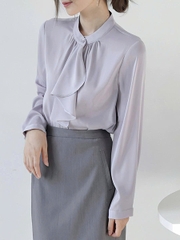 Áo sơ mi ruy băng thanh lịch kiểu Pháp – Thu 2025 D212250