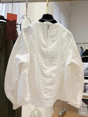 Áo sơ mi nữ tay dài cổ tròn phong cách Hàn Quốc – Cao cấp, độc đáo & thời trang Pháp D239250