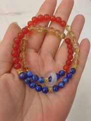 Trang sức vòng tay đôi Cook phong cách Trung Hoa – Ngọc bích xanh & đá mã não cao cấp TS135250