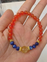 Trang sức vòng tay đôi Cook phong cách Trung Hoa – Ngọc bích xanh & đá mã não cao cấp TS135250