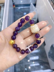 Trang sức vòng tay pha lê tím tự nhiên – Sang trọng, tinh tế, phong cách retro TS137250