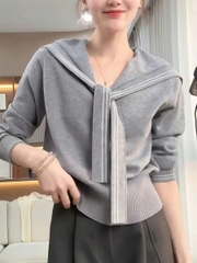 Áo len cổ lọ nữ ngắn kiểu Chanel – Sang trọng, tinh tế thu 2025 D244250