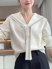 Áo len cổ lọ nữ ngắn kiểu Chanel – Sang trọng, tinh tế thu 2025 D244250