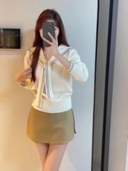 Áo len cổ lọ nữ ngắn kiểu Chanel – Sang trọng, tinh tế thu 2025 D244250