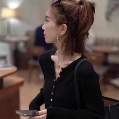 Áo len cardigan dệt kim tay dài – Hàng Châu Âu cao cấp đầu thu 2025 D246250