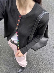 Áo len cardigan dệt kim tay dài – Hàng Châu Âu cao cấp đầu thu 2025 D246250