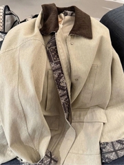 Áo khoác gió ve áo khâu màu tương phản – Phong cách cổ điển 2025  D2512500