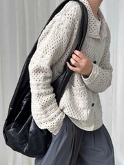Áo khoác cardigan cổ khoét lỗ nữ – Mùa thu 2025 D253250