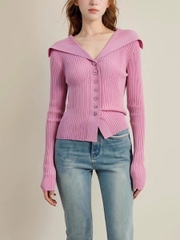 Áo len dệt kim nữ màu hồng – Thu Đông D258250