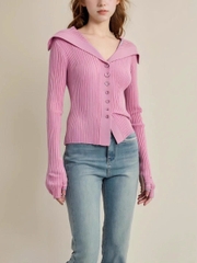 Áo len dệt kim nữ màu hồng – Thu Đông D258250