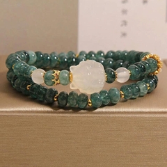 Vòng tay pha lê hình tròn ngọc bích nước xanh tự nhiên - Vòng tay đá mã não sáng bóng sang trọng TS148250