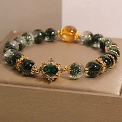 Vòng tay pha lê xanh & pha lê vàng – Sang trọng, tinh tế, chuẩn gu nàng hiện đại TS151250