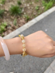 Vòng Tay Đá Mặt Trăng Pha Lê Vàng Tự Nhiên – Kết Hợp Đá Mắt Hổ Vàng May Mắn TS154250