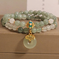 Vòng Tay Ngọc Bích Hai Lớp Aventurine – Phong Cách Trung Hoa Mới Dành Cho Nữ TS158250